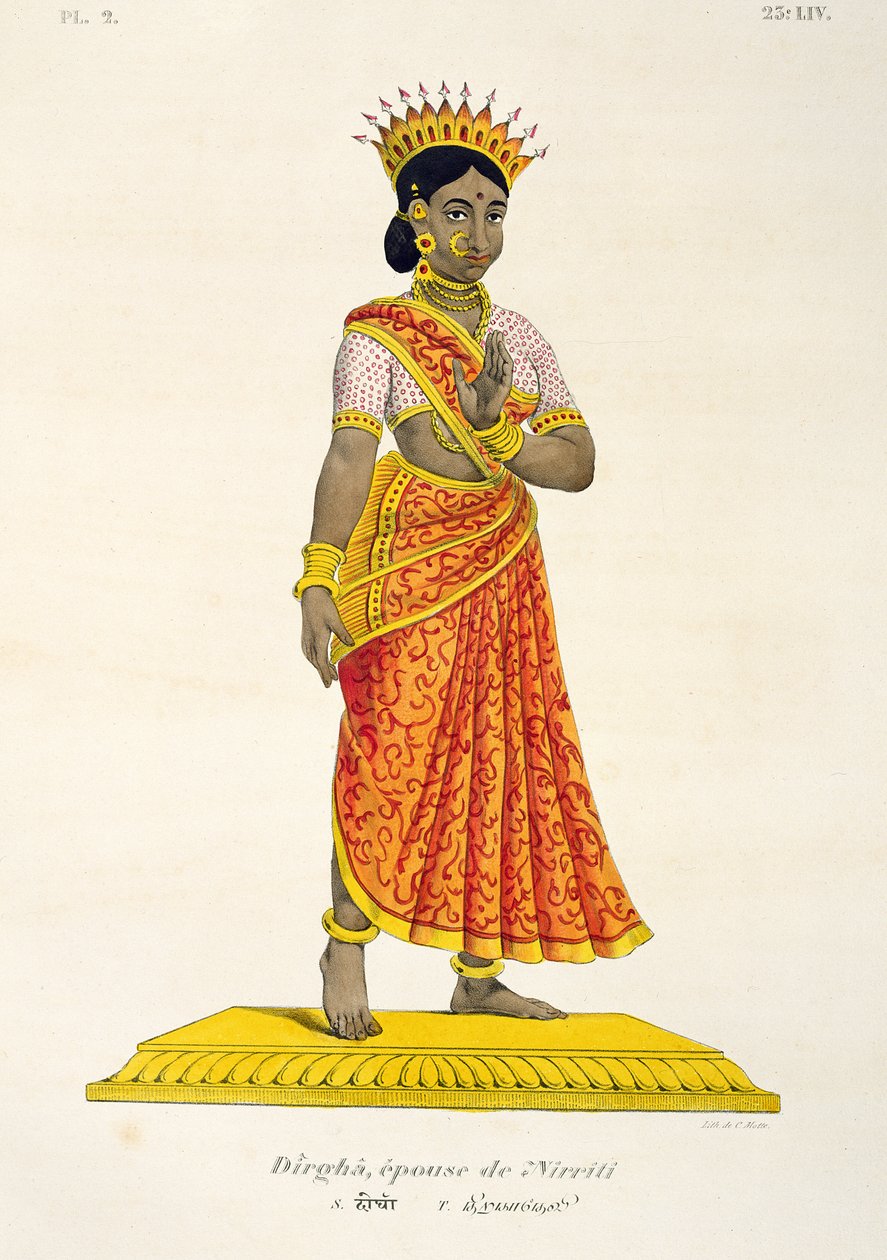 Dirgha, wife of Nirriti (engraved by C. de Motte) by French School