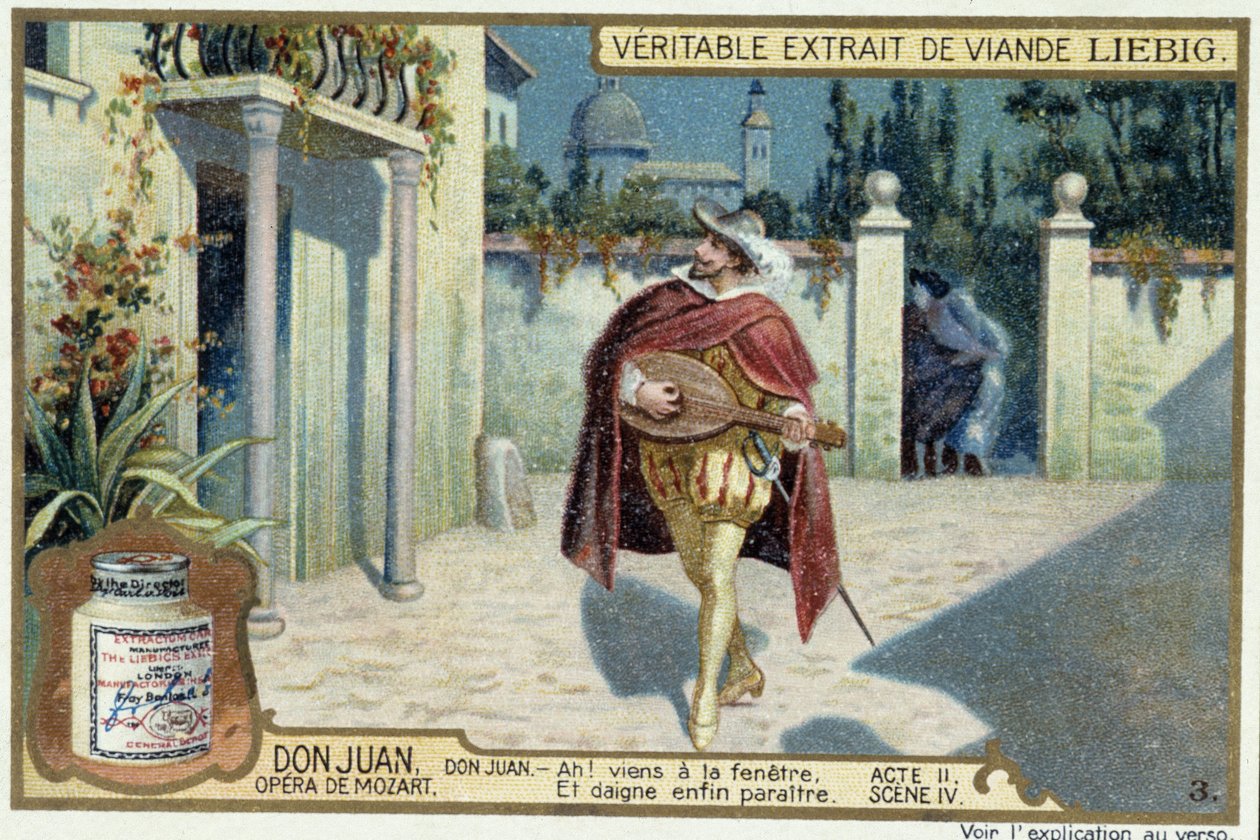 Don Juan: Act II, Scene IV, Serenade by Don Juan - chromo Liebig by French School