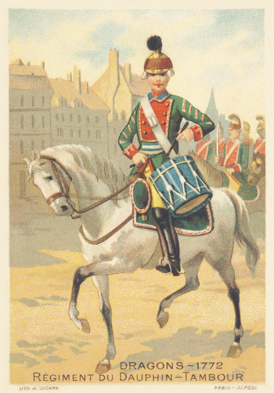 Dragons, Regiment du Dauphin, Drambour in 1772 by French School