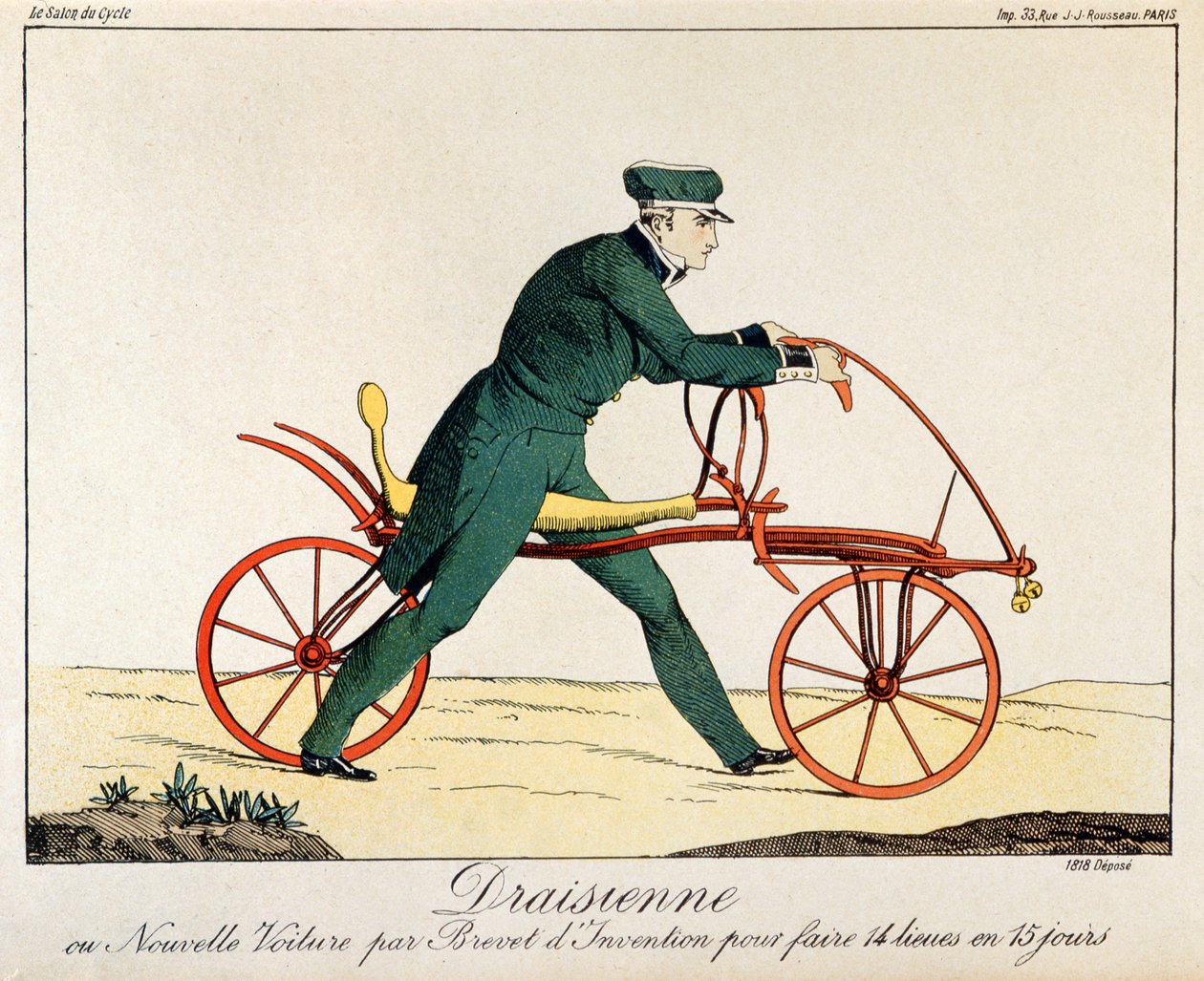 Draisienne, Ancestor of the Bicycle, 1820 by French School