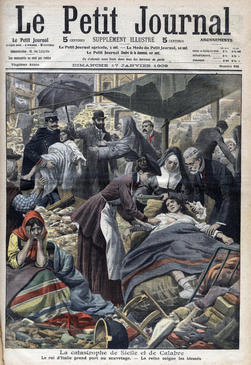 Earthquake in Sicily, Calabria 1909 by French School