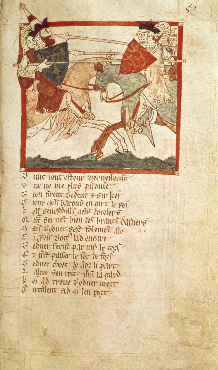Arthur fights the Emperor Lucius, from the Verse Chronicle of 