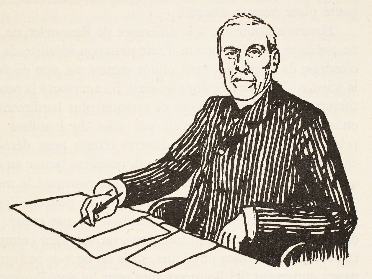 Emile Boutroux, illustration from Histoire de la Nation Francaise, Sciences, Volumes I & II by French School