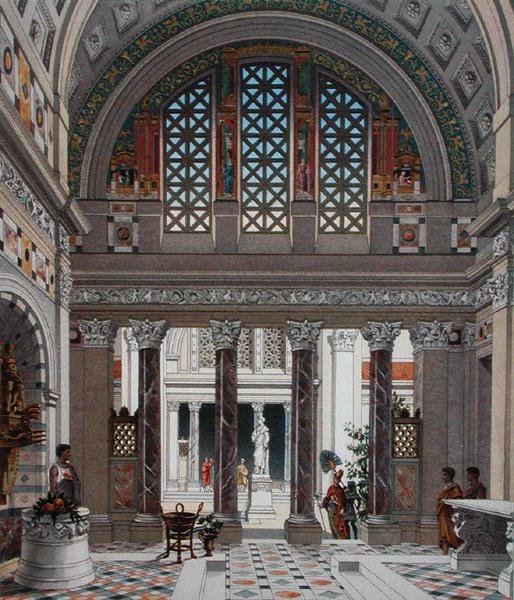 Entrance hall of a palace in Ancient Rome, c.1880 by French School