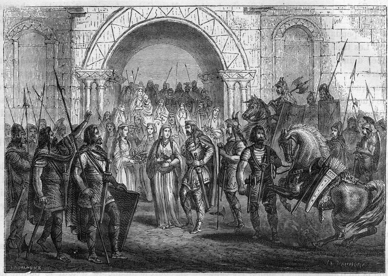 Entrance of Chilperic I, king of the Francs and Galsuinte to Rouen by French School