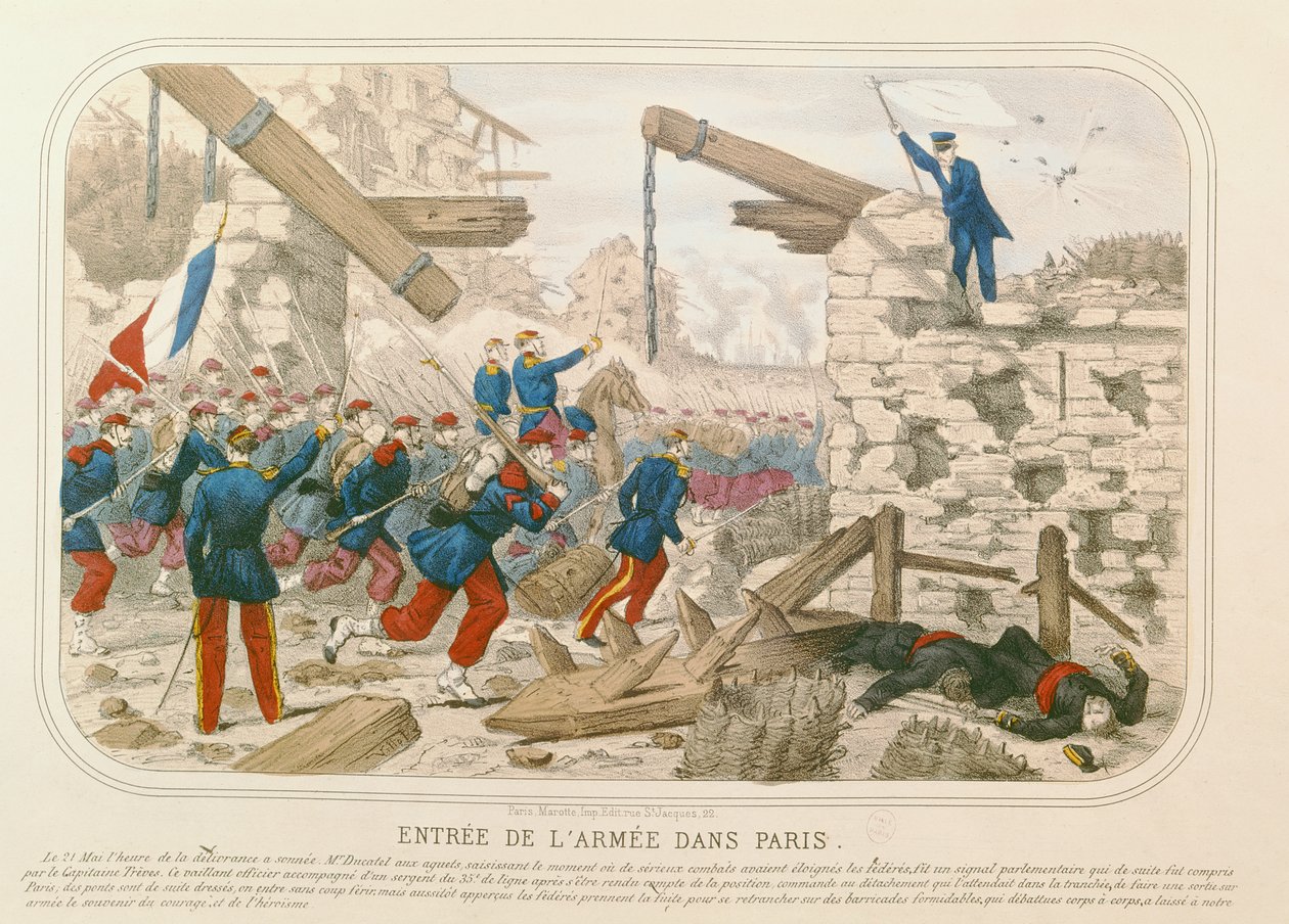 Entrance of the Army into Paris, 21st May 1871 by French School