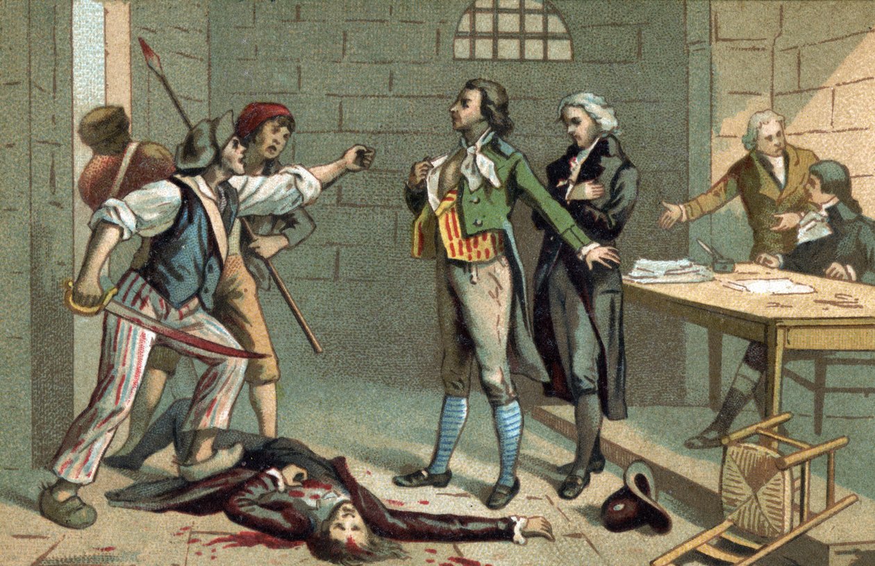 Episode of the French Revolution: Roch-Antoine Cumuron, Abbe of Sicard (1742-1822) - Director of the Institution des Deaf et Muets de Paris in 1790 saved by Monot (1742-1822) by French School