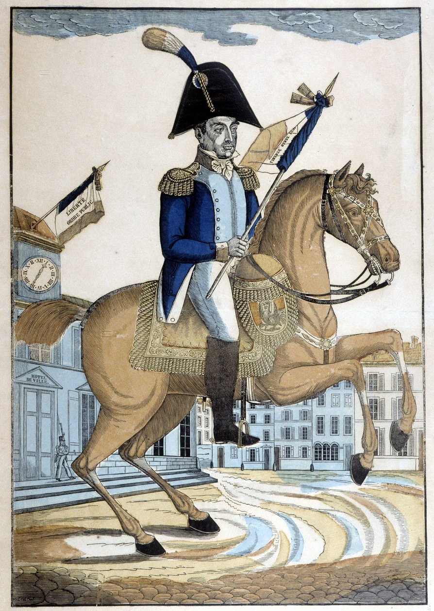 Equestrian portrait of General Lafayette, Commander-in-Chief of the National Guard of France by French School