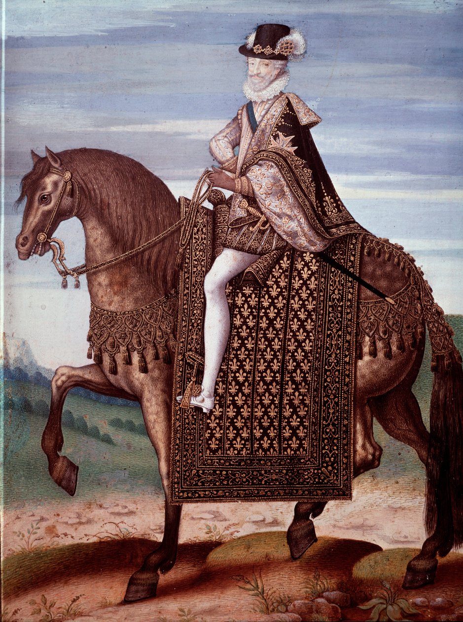 Equestrian portrait of Henry IV, King of France by French School