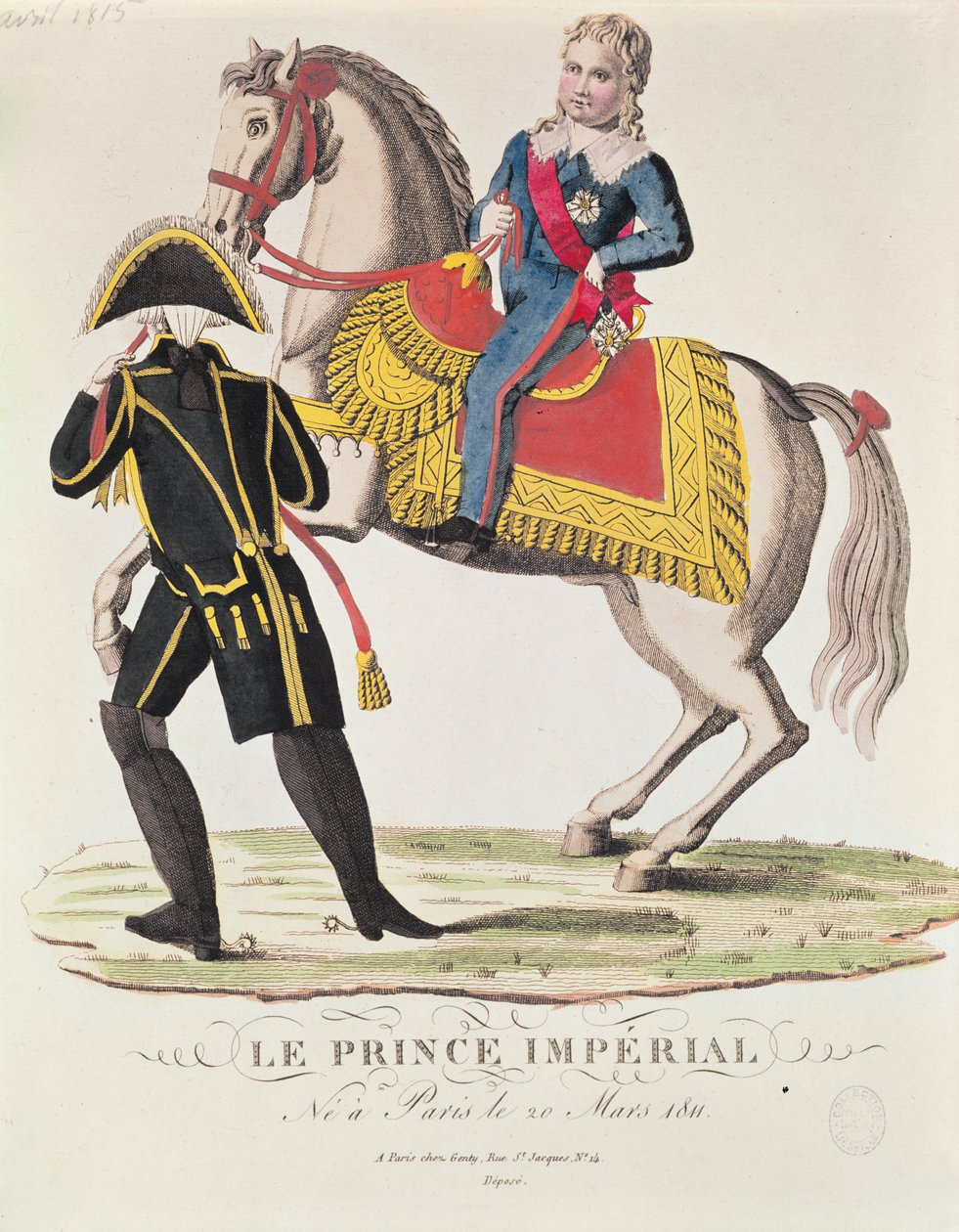 Equestrian portrait of Napoleon II King of Rome, April 1815 by French School