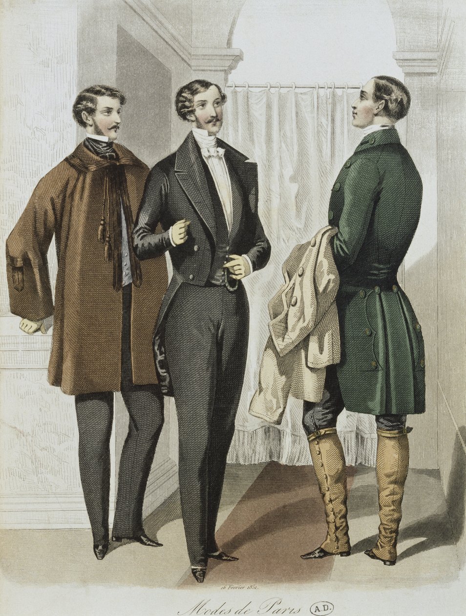 Evening dress, illustration from Le Journal des Tailleurs, 16th February 1851 by French School