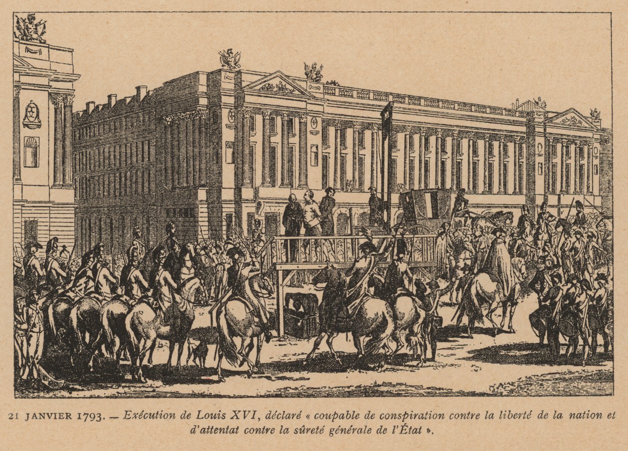 Execution of King Louis XVI of France, Paris, French Revolution, 21 January 1793 by French School