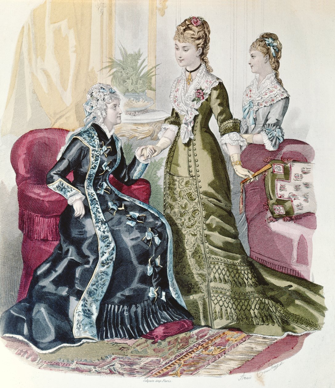 Fashion of the Second Empire, from La Mode Illustrée by French School