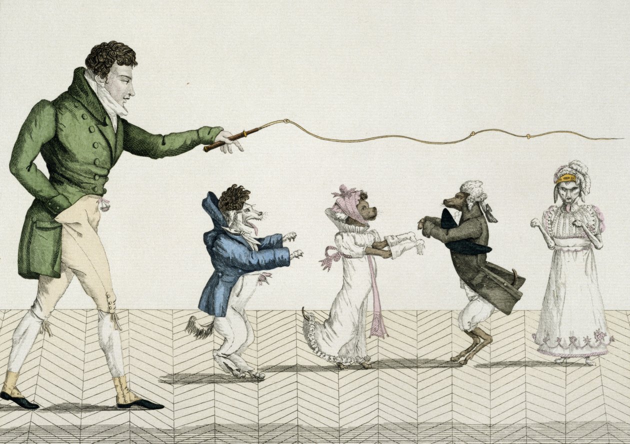 Fashionable Dogs, plate 35 from Le Bon Genre, 1808 by French School
