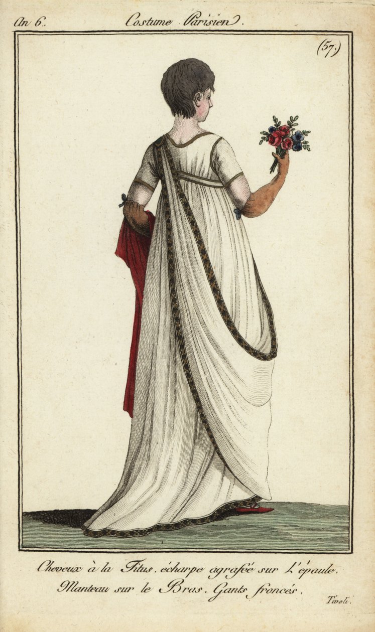 Fashionable woman in short Titus haircut at Tivoli Gardens by French School