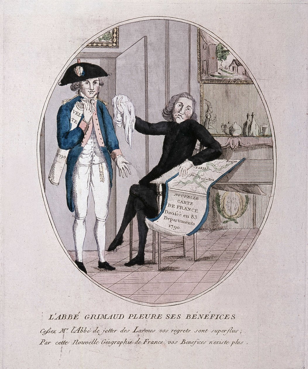 Father Grimaud Mourns His Profits, Caricature of the Revolution, Late 18th Century by French School