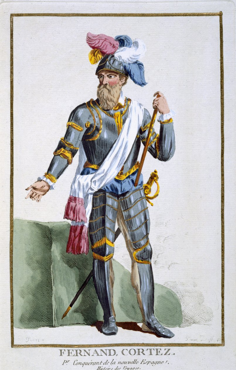 Fernand Cortez, Engraved by Pierre Duflos, 1780 by French School