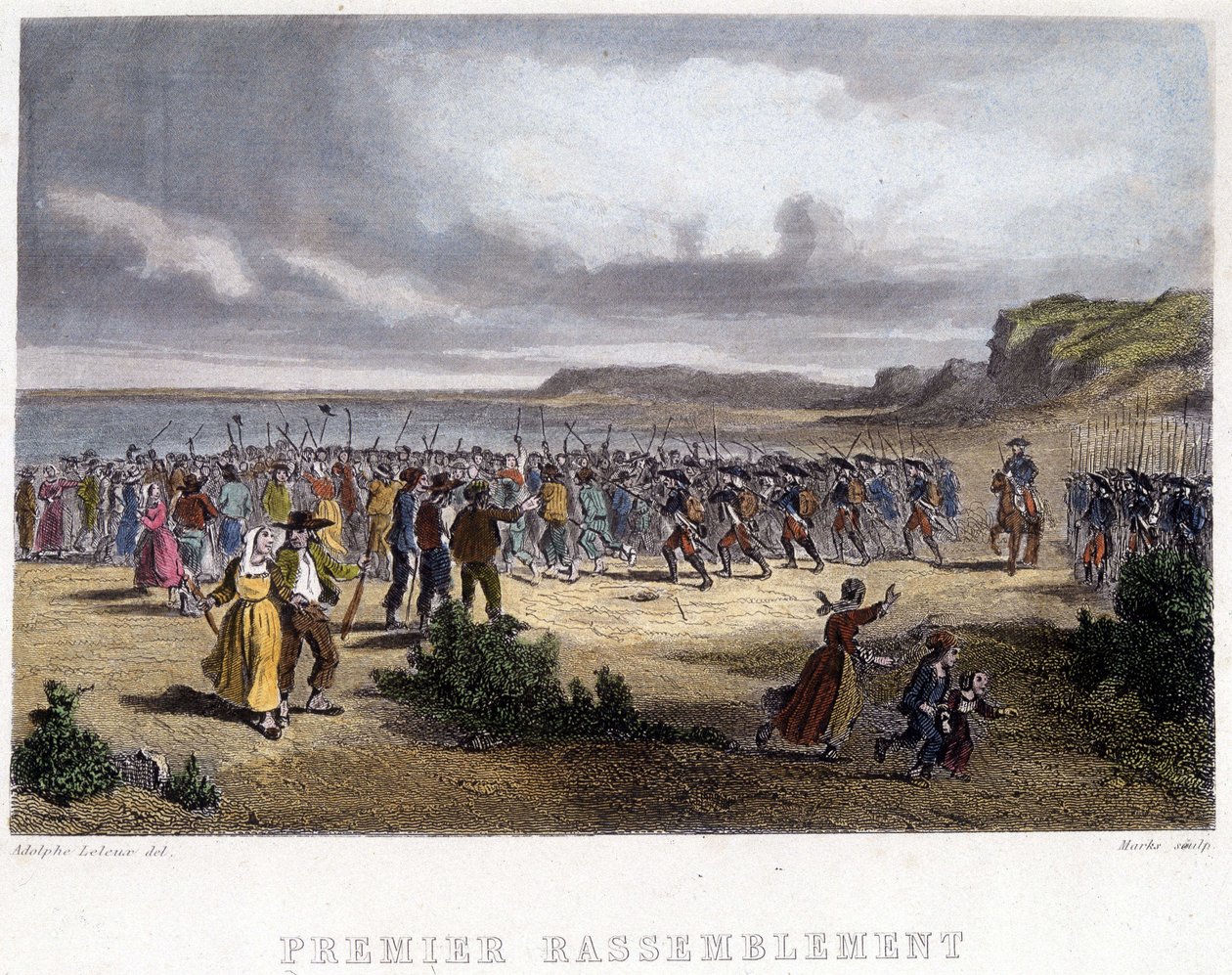 First gathering of the Vendeans - engraving by French School