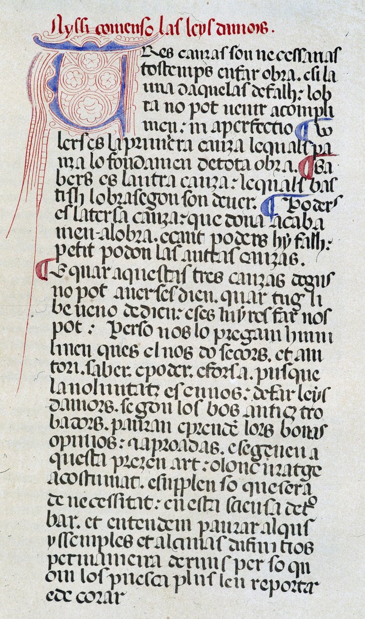 First page of the manuscript of the Lois d