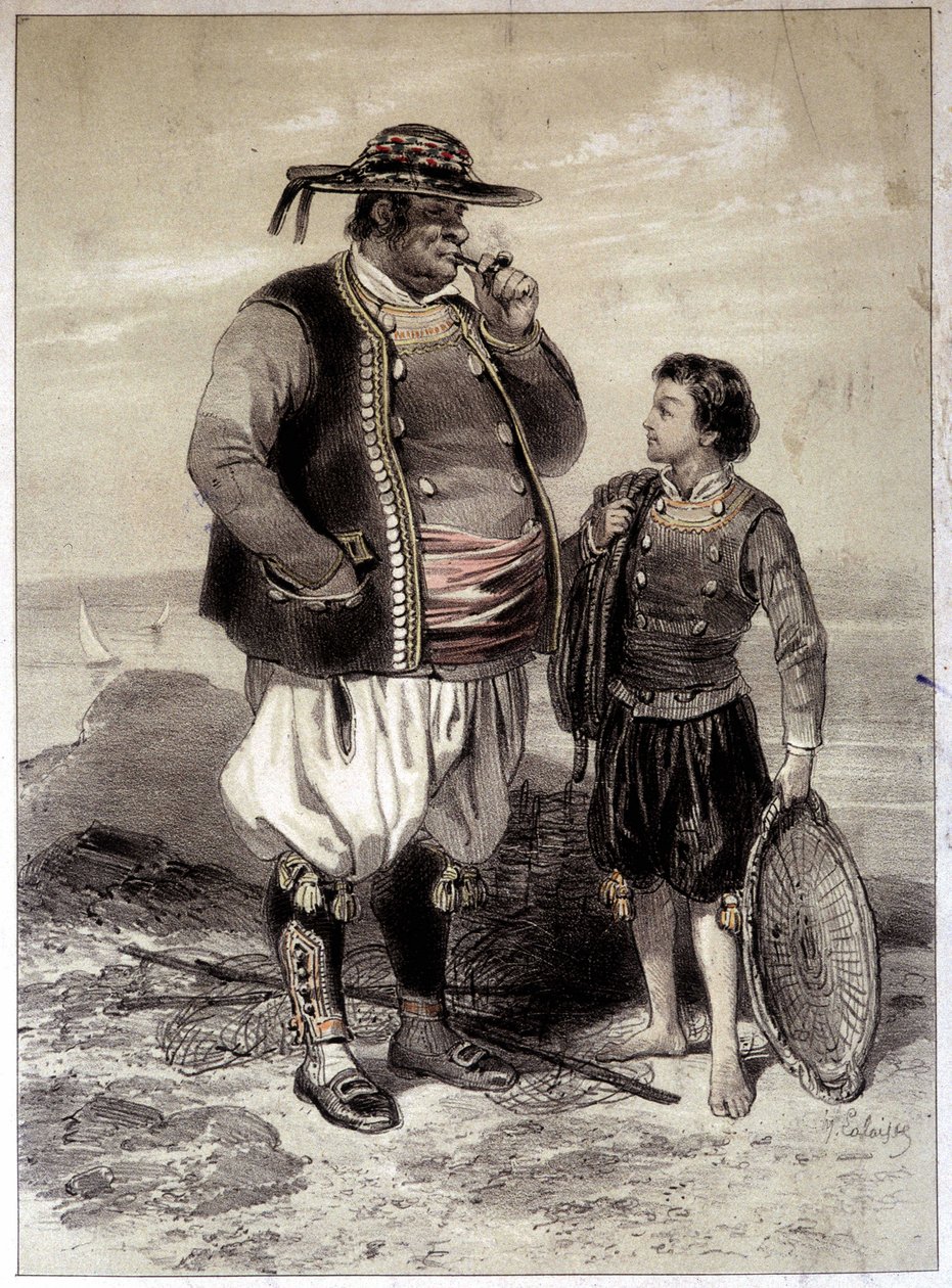 Fishermen of Douarnenez, c. 1855 by French School