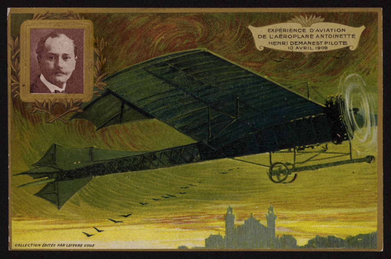 Flight of the Antoinette Aircraft by Henri Demanest, France by French School