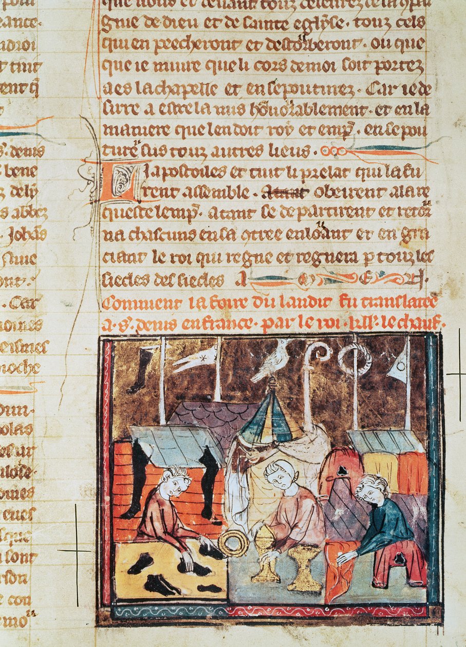 Merchants at the Lendit Fair near St. Denis, from the Grandes Chroniques de France, 1375-79 by French School