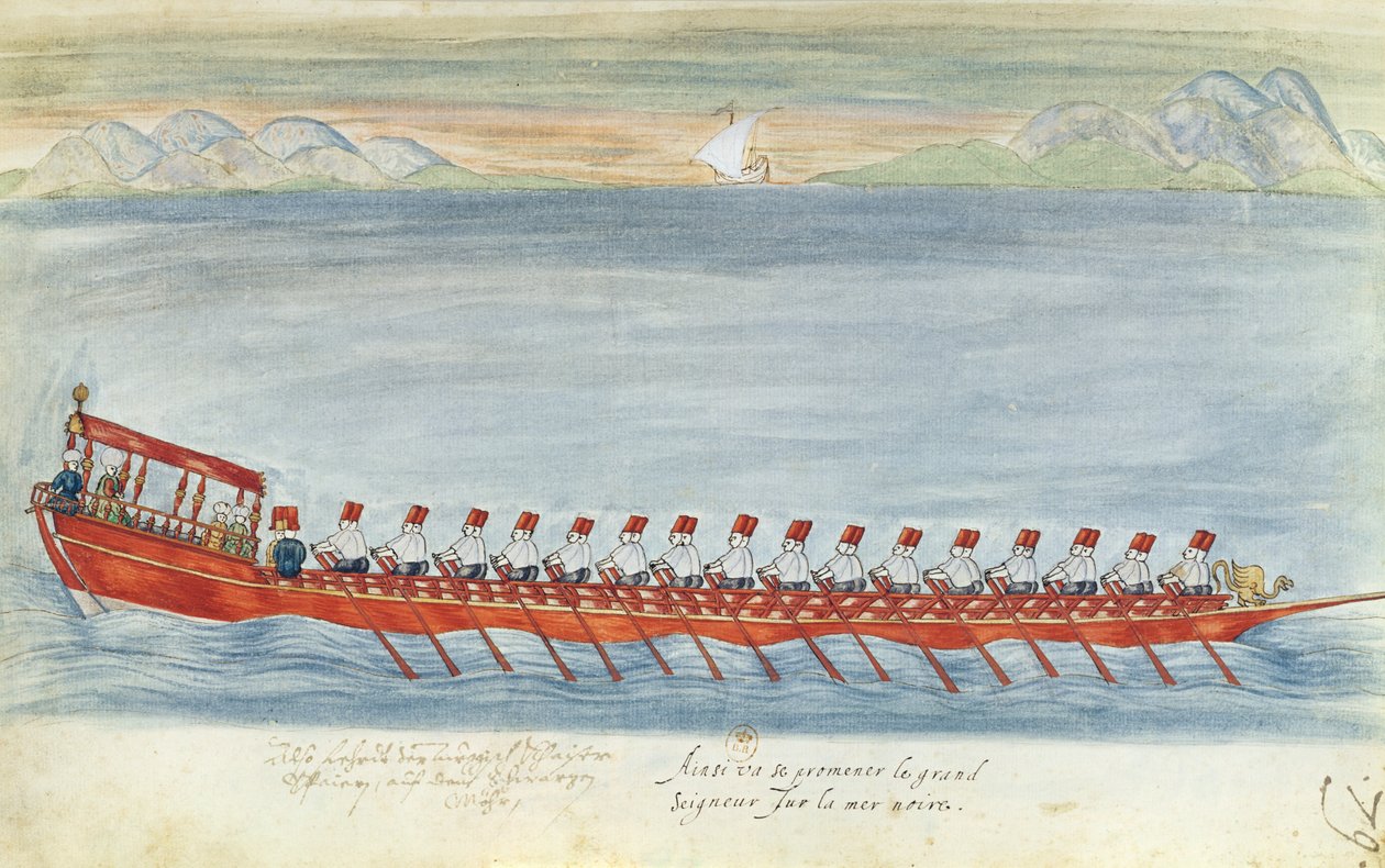 The Grand Seigneur on the Black Sea, from Moeurs et Costumes des Pays Orientaux et Habillements de Differents Etats, copy of an original of 1513 by French School