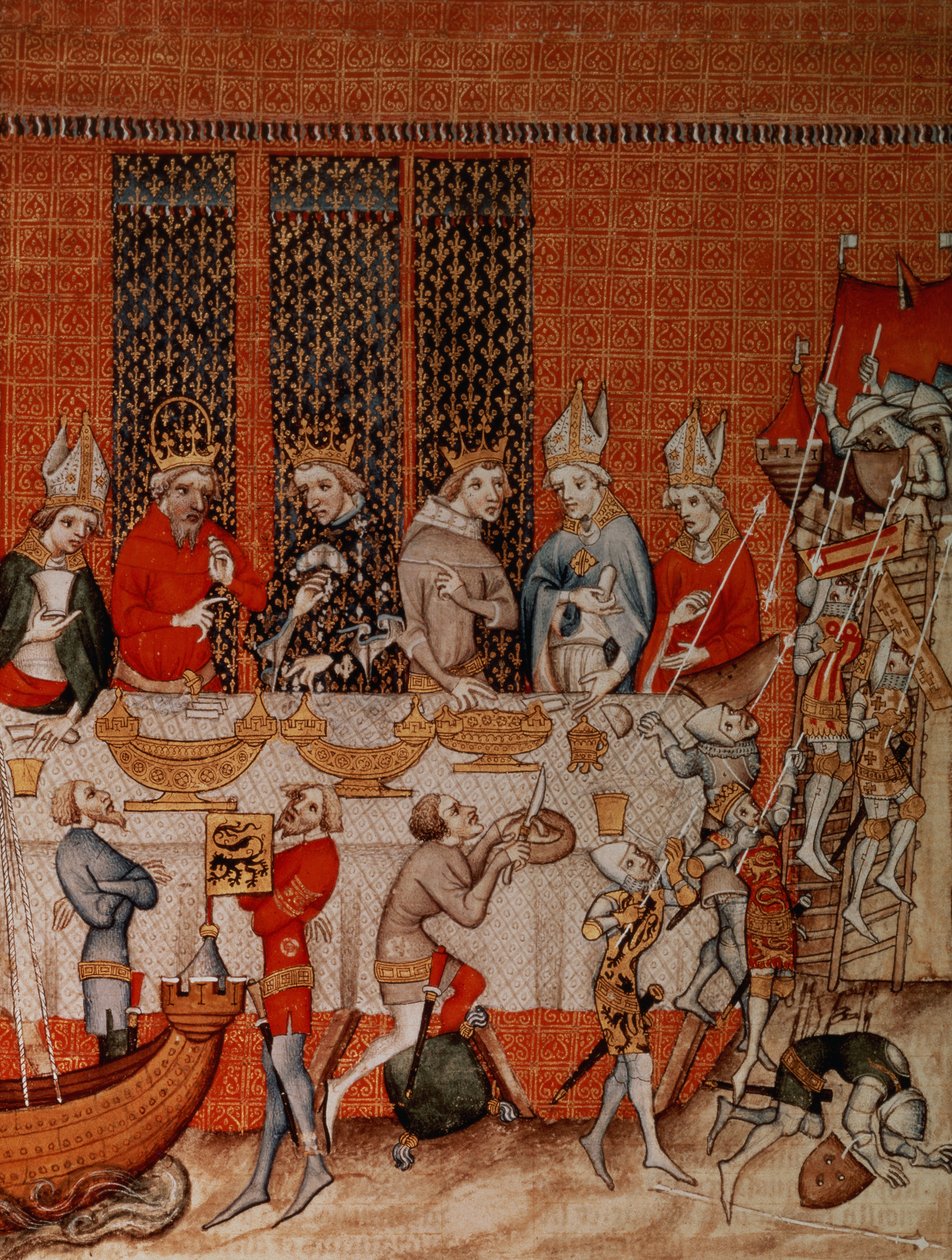 Banqueting Scene, from the Grandes Chroniques de France by French School
