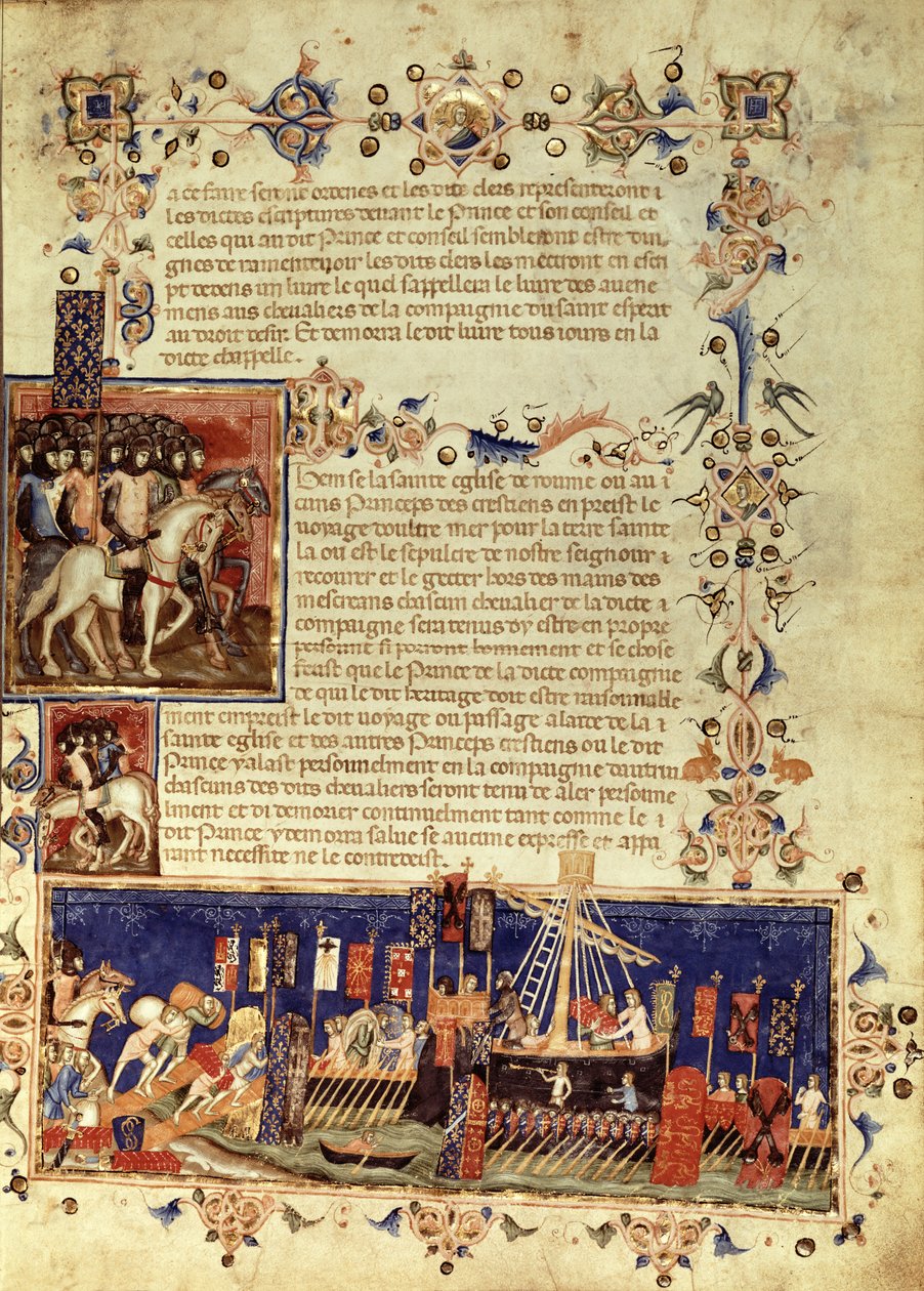 Departure for the Crusades by French School