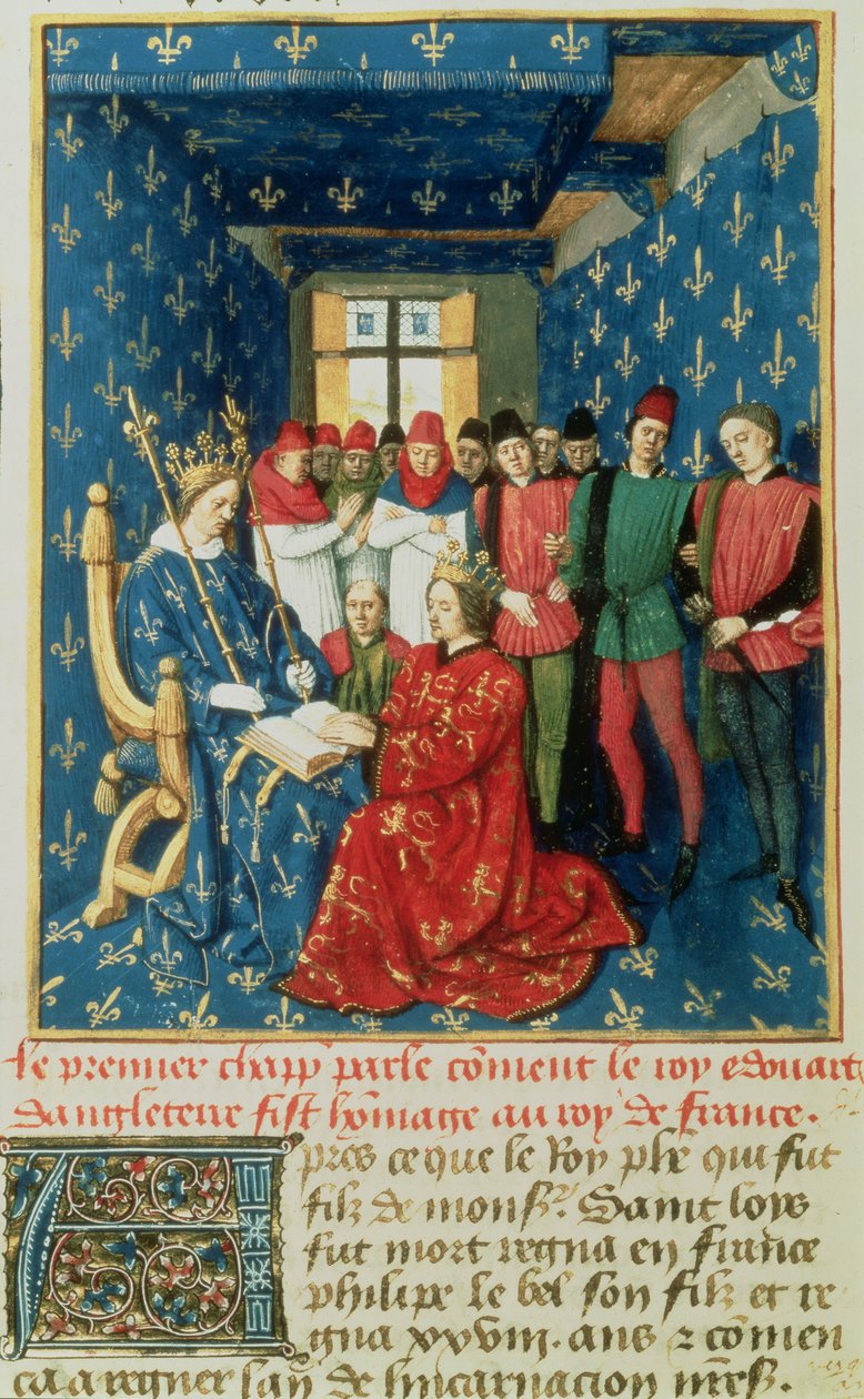 Edward I Pays Homage to the King of France, Philippe IV le Bel, for the Duchy of Aquitaine by French School