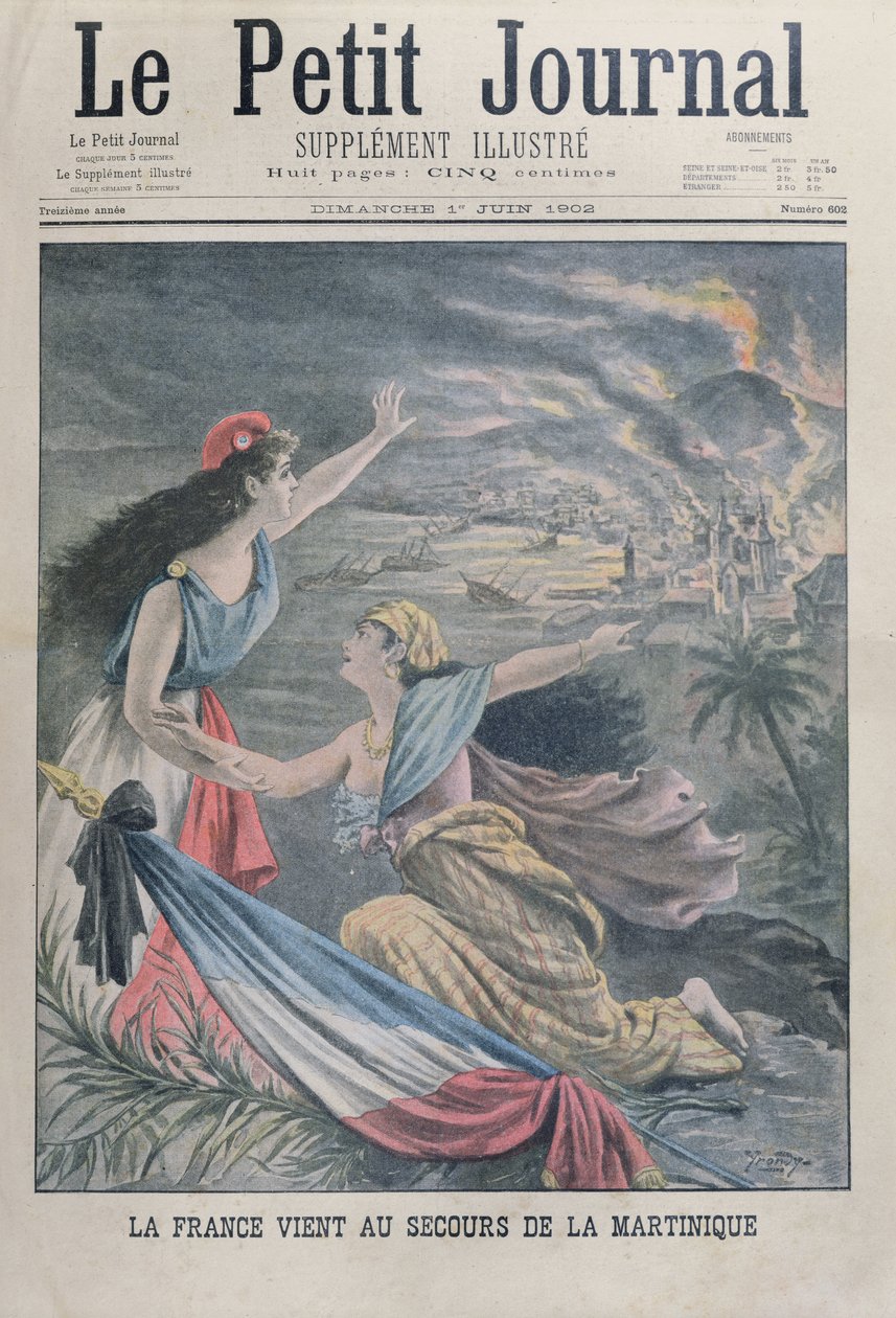 France Helps Martinique after the Eruption of a Volcano, Montagne Pelee, on Martinique, from Le Petit Journal, 1st June 1902 by French School