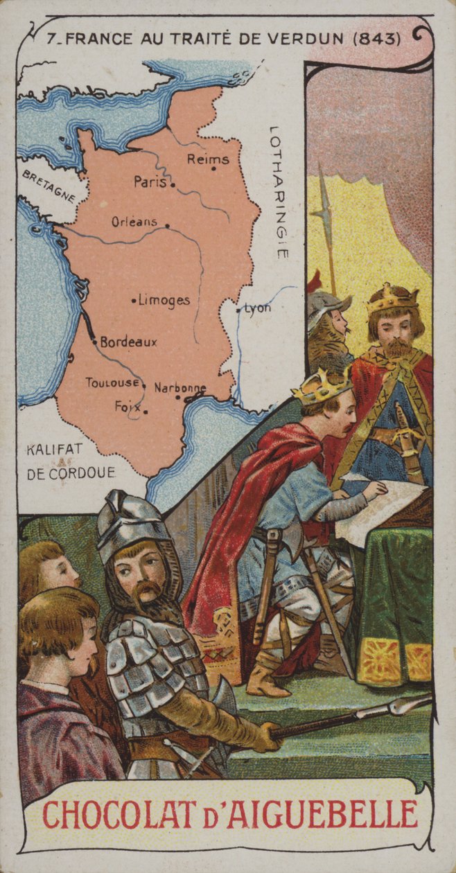 France at the Time of the Treaty of Verdun, 843 by French School