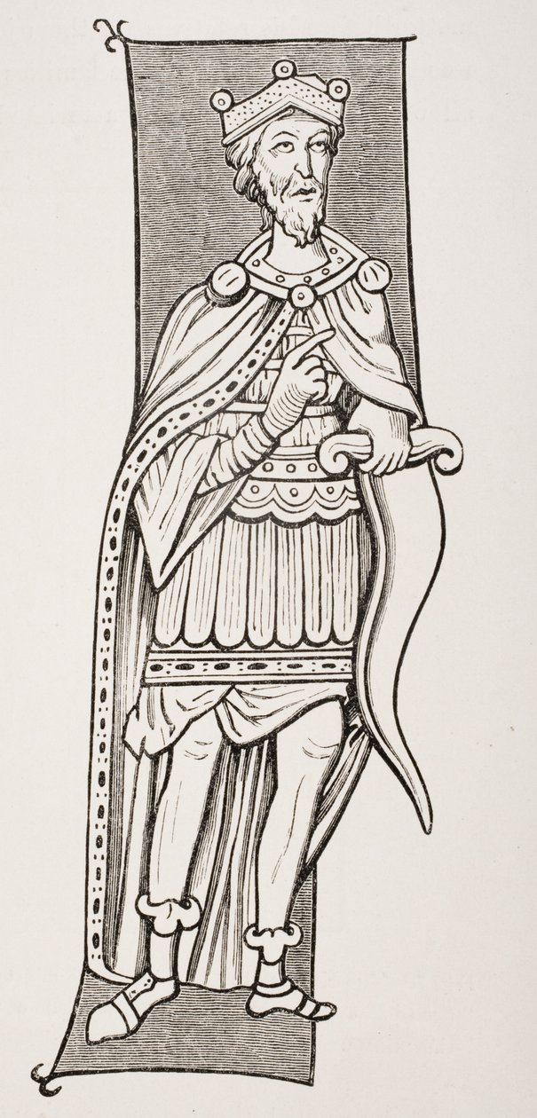 Frankish Chief or King Armed with a Scramasax, after a 9th Century Miniature, from 