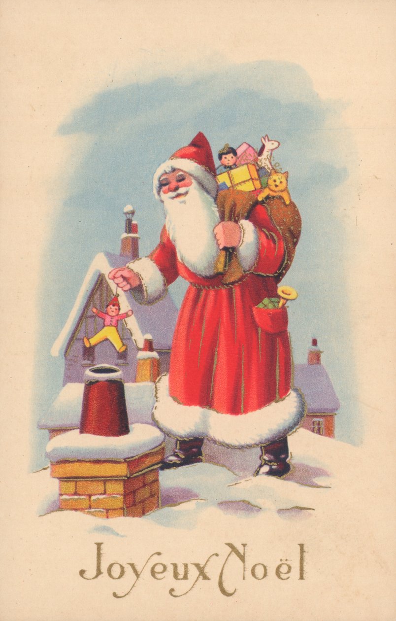 French Christmas Card by French School