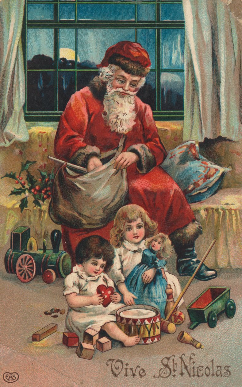 French Christmas Card by French School