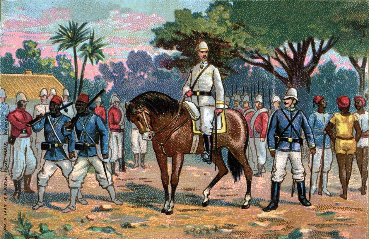 French Expedition to Dahomey: French General Alfred Amedee Dodds (1842-1922) to Benin (Dahomey) in 1892. by French School