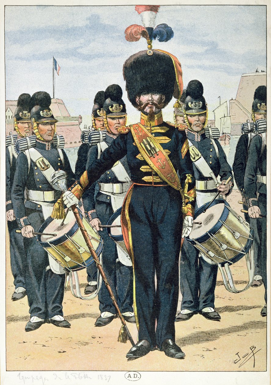 French Naval Band in 1837, c.1900 by French School