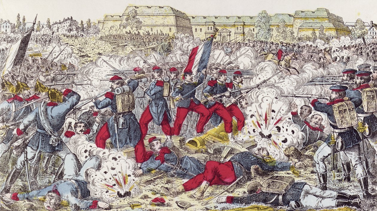 French Troops Encircled by the Prussian Army at the Battle of Sedan, 31st August 1870 by French School