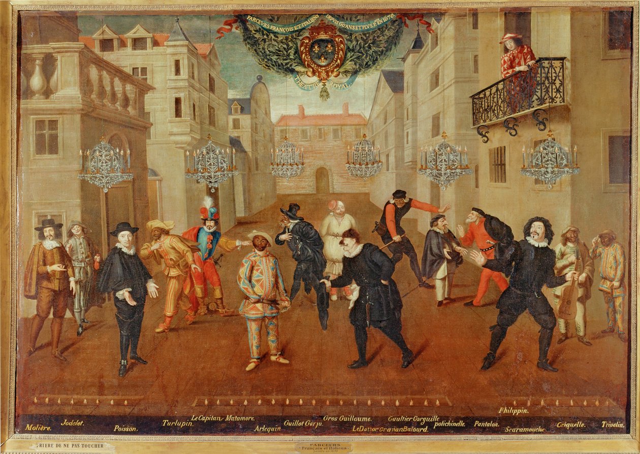 French and Italian Comedians by French School
