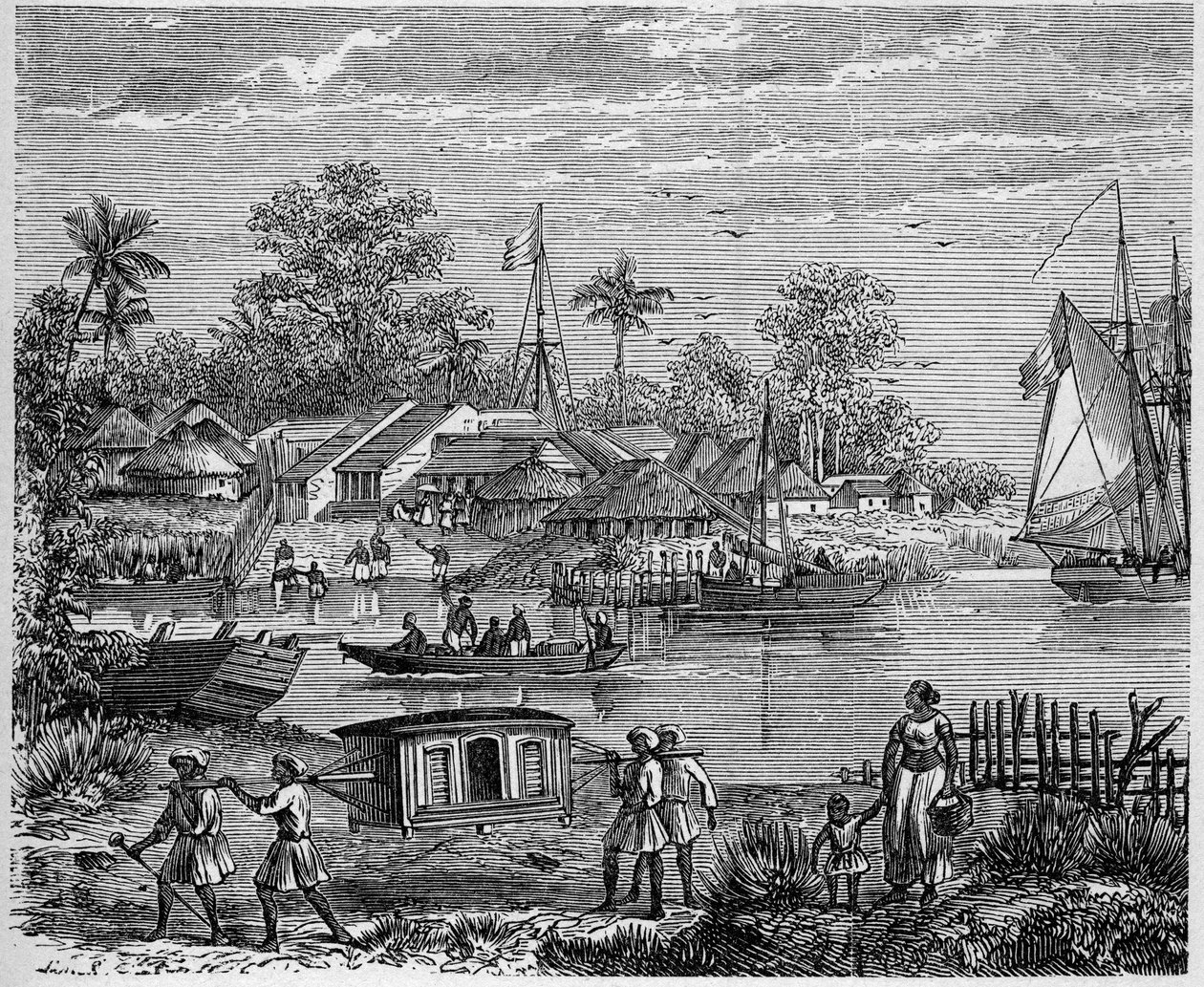 French Colony in India: Counter of Yanaon, at the Mouth of the Godavery by French School