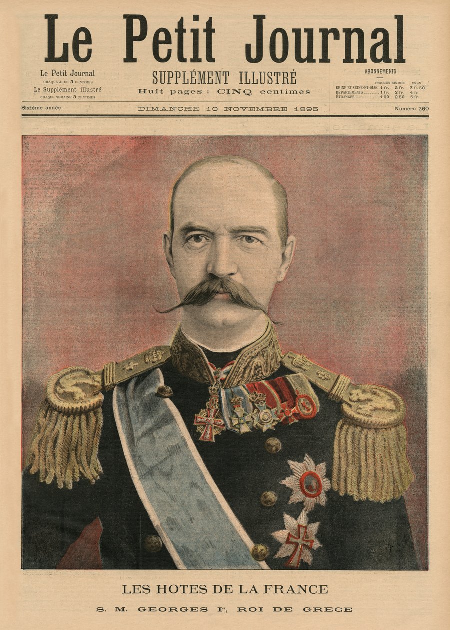 French hosts, His Majesty George I, King of Greece, front cover illustration from 