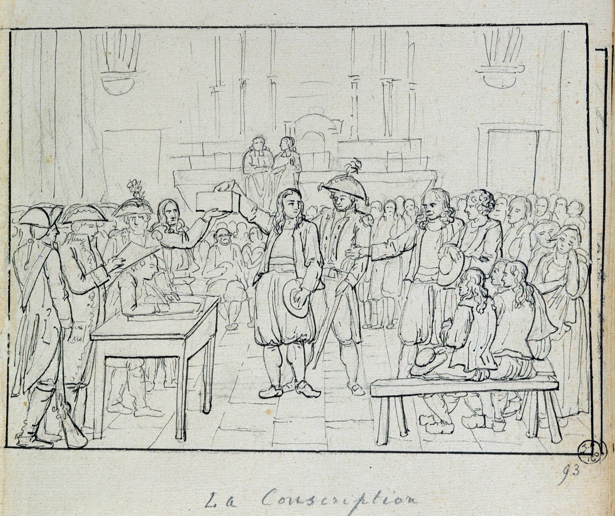 French revolution: conscription scene in Brittany in 1793. Paris, Musee Carnavalet by French School