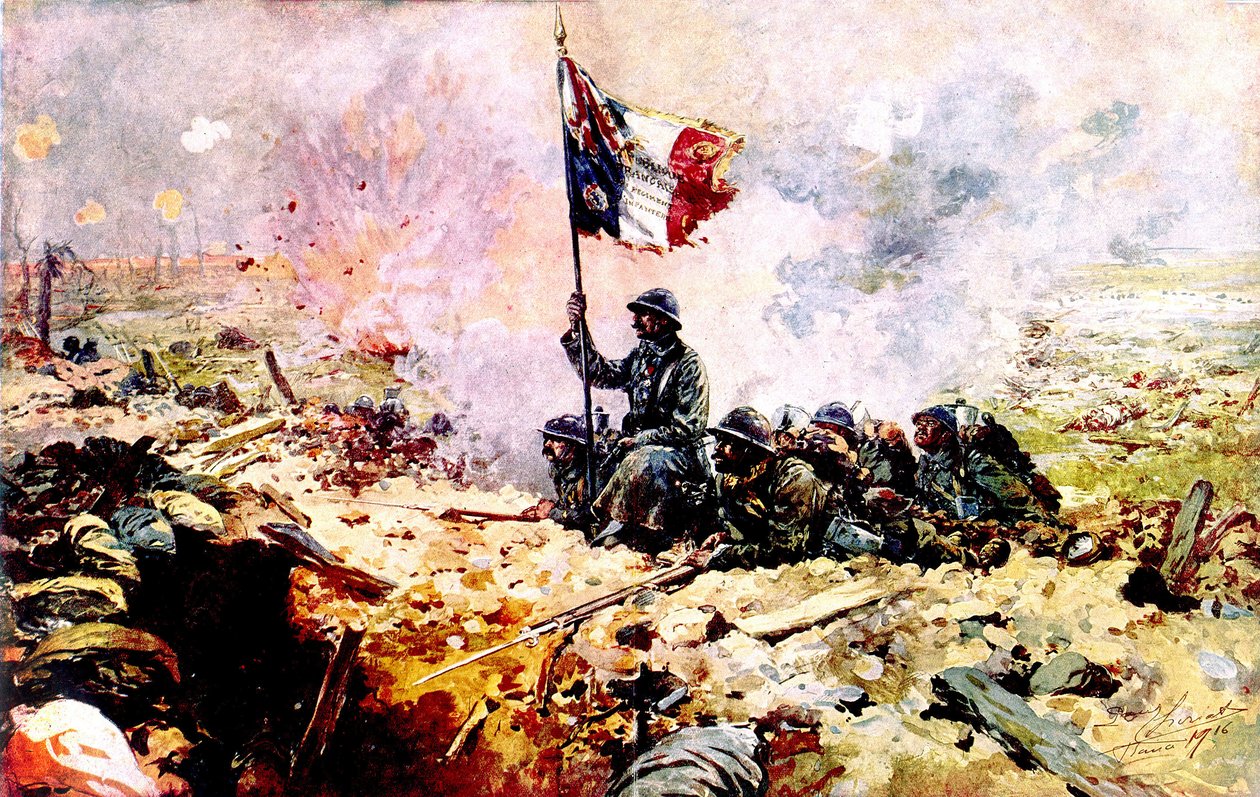 French Soldiers During the Battle of the Somme 1916 by French School