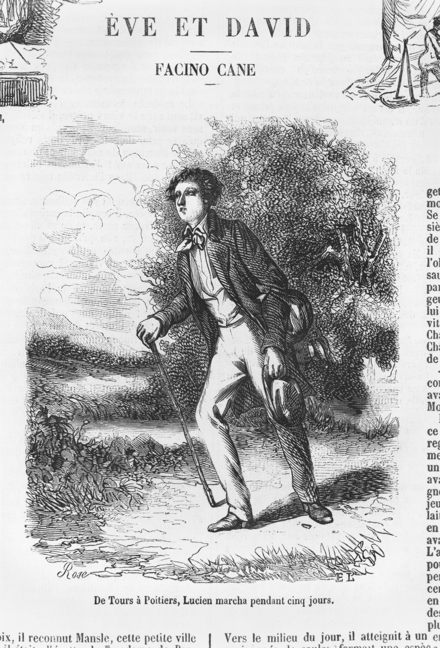 From Tours to Poitiers, Lucien de Rubempre Walking for Five Days, illustration from 