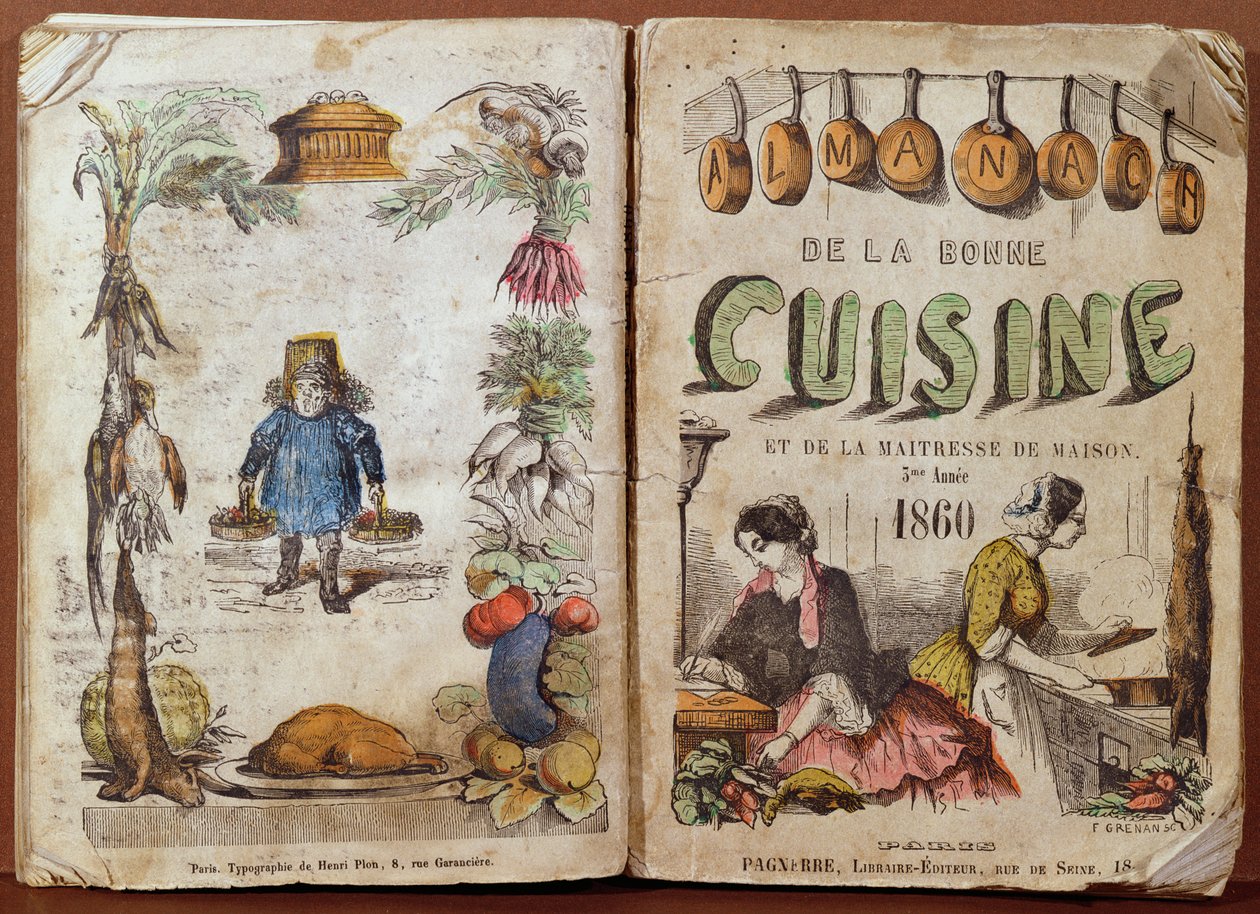 Front cover of the Almanach de la Bonne Cuisine et de la Maitresse de Maison, 1860 by French School