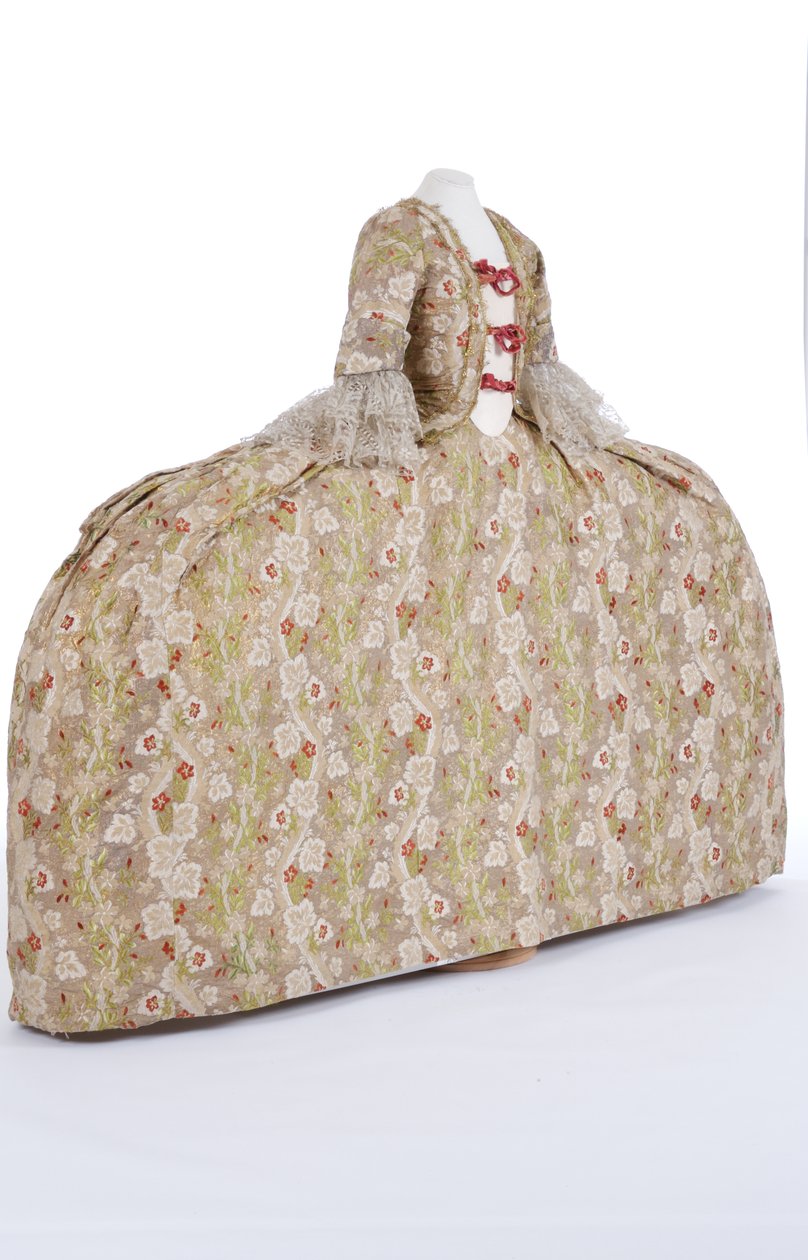Front view of a court dress, 1760s by French School