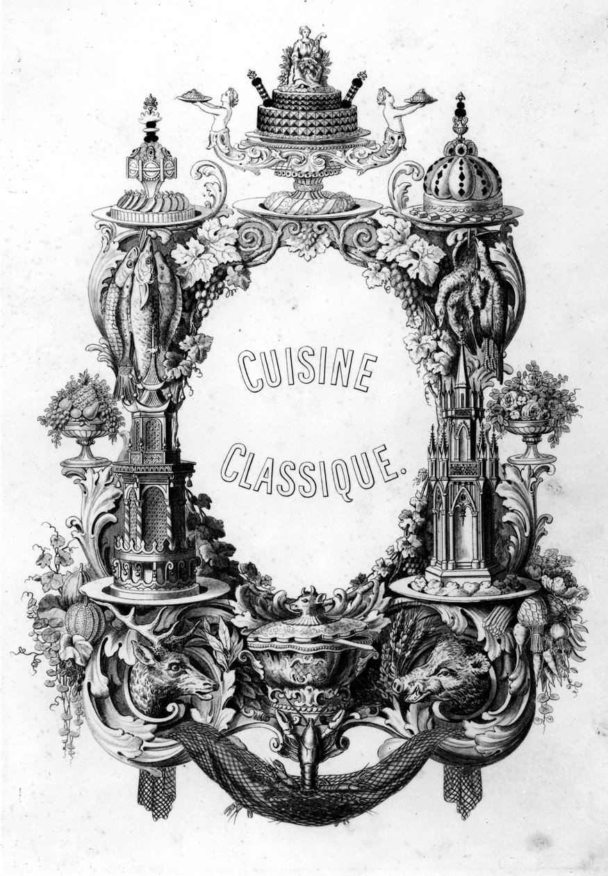 Frontispiece from Cuisine Classique by Urbain Dubois and Emile Bernard, edition published 1899 by French School
