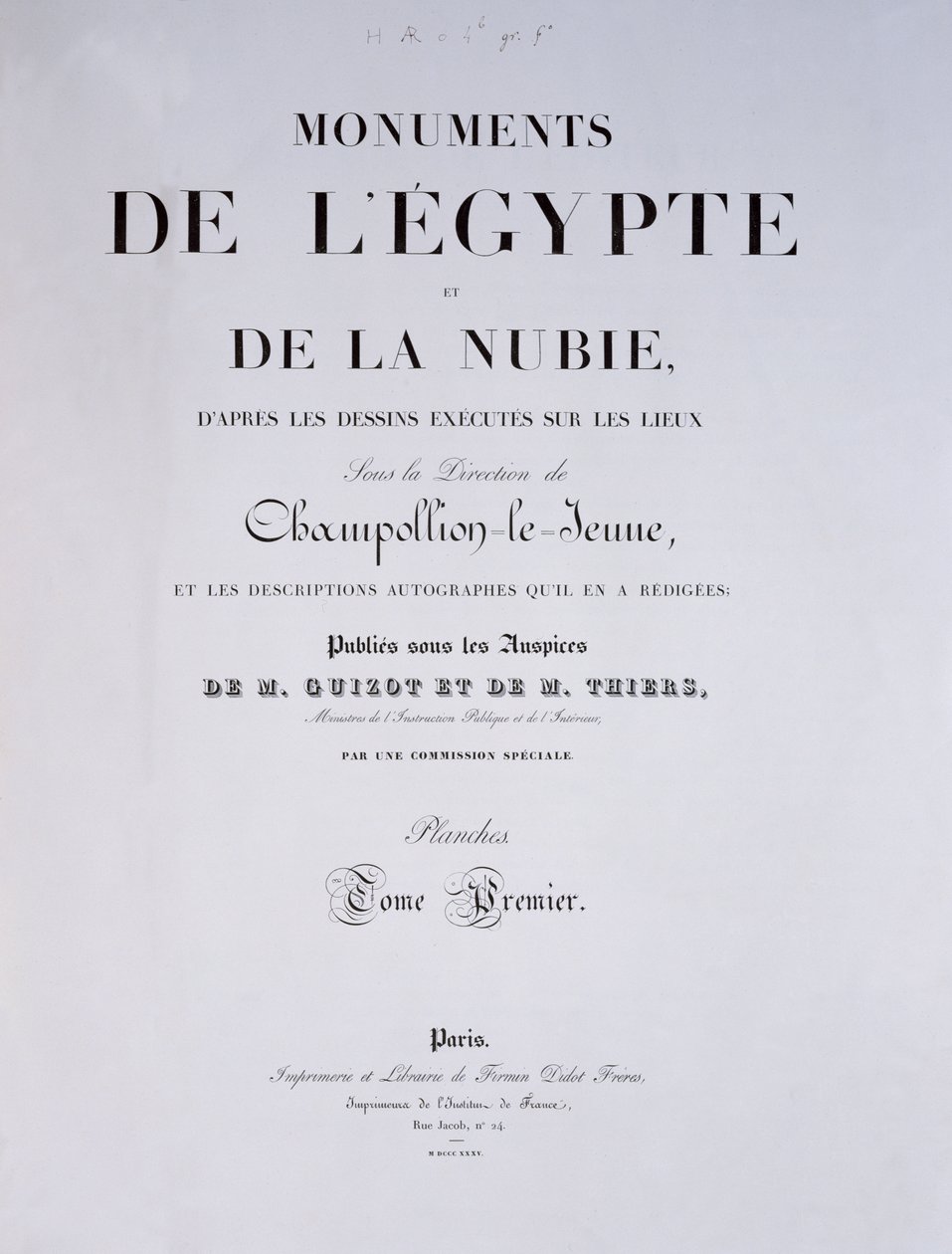 Frontispiece of the 1st Volume of Monuments de l