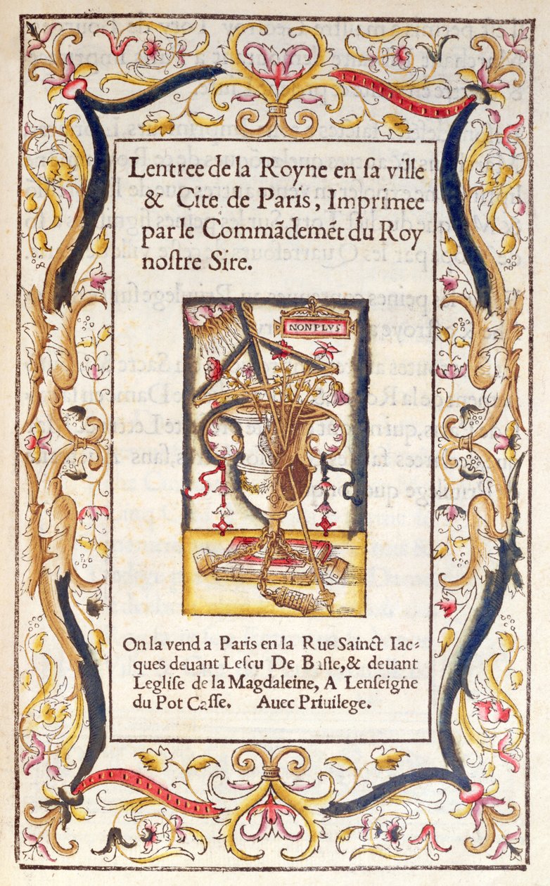 Frontispiece to a book about the Entry of Marguerite de Navarre into Paris by French School