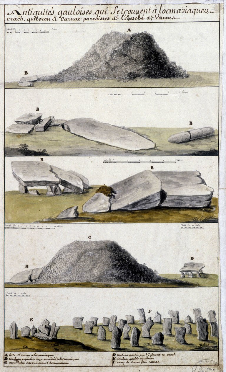 Gallic Antiquities Located in Locmaziaquev, Crach, Quiberon and Carnac, Parishes of the Eveche de Vanne - in 